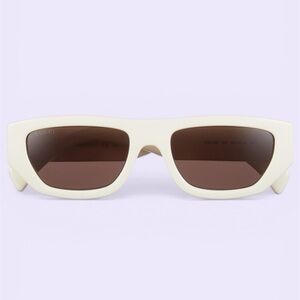 Gucci Ivory Sunglasses with Brown Lenses